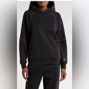 UGG Black Whipstitch Hoodie Sweatshirt Size M Soft Lounge Pullover Cozy